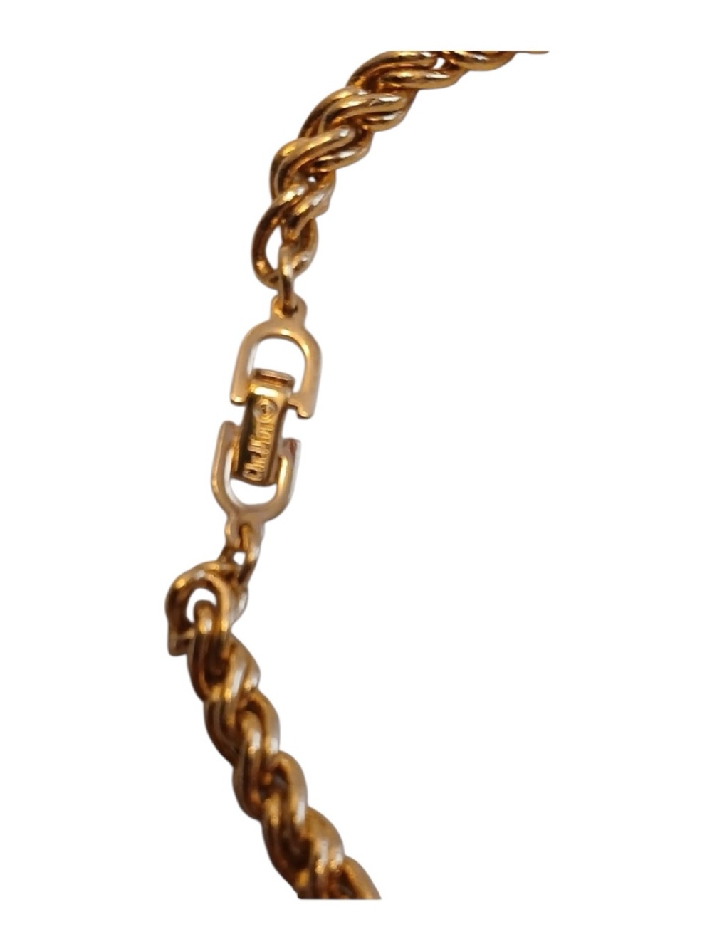 Christian Dior Gold Plated Spiral Chain Bracelet 7.25. COA - Picture 2 of 4